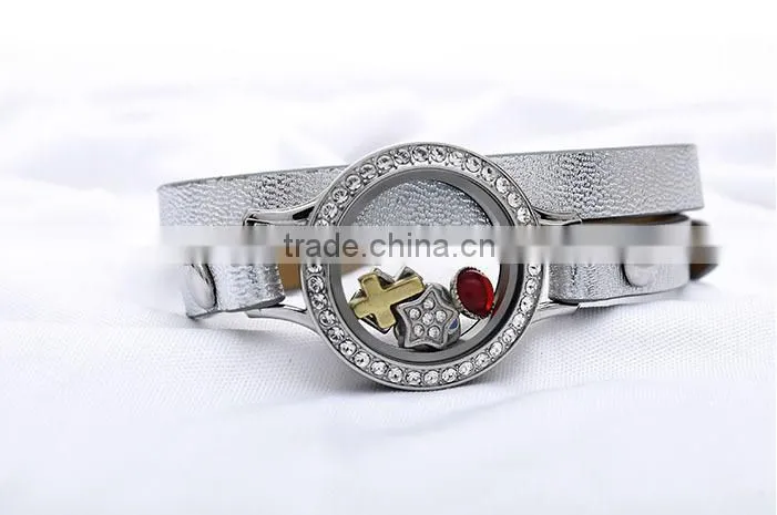 2016 Hot Sale Infinity Cheap Custom Diy Jewelry Locket Leather Bracelet
