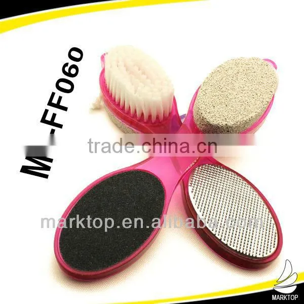 4-way two ends sandpaper stone scrubber foot file pedicure tool