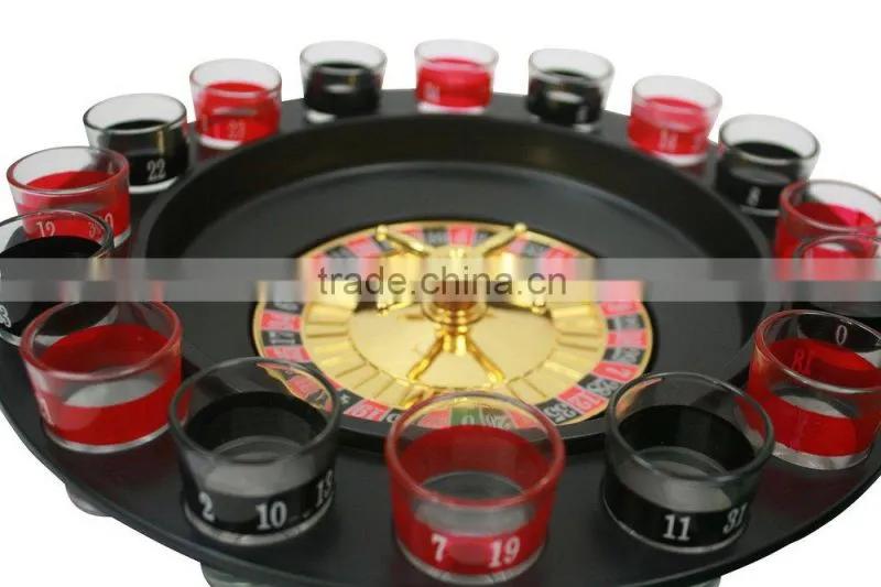 High quality Russian 32" roulette wheel drinking game with 12 shot glass