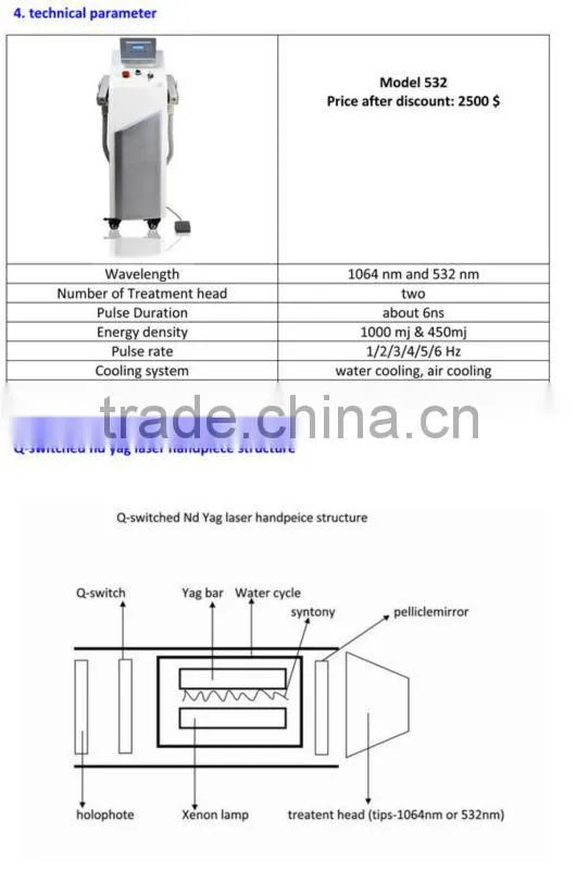 nd:yag laser q-switched machine top quality in promotion