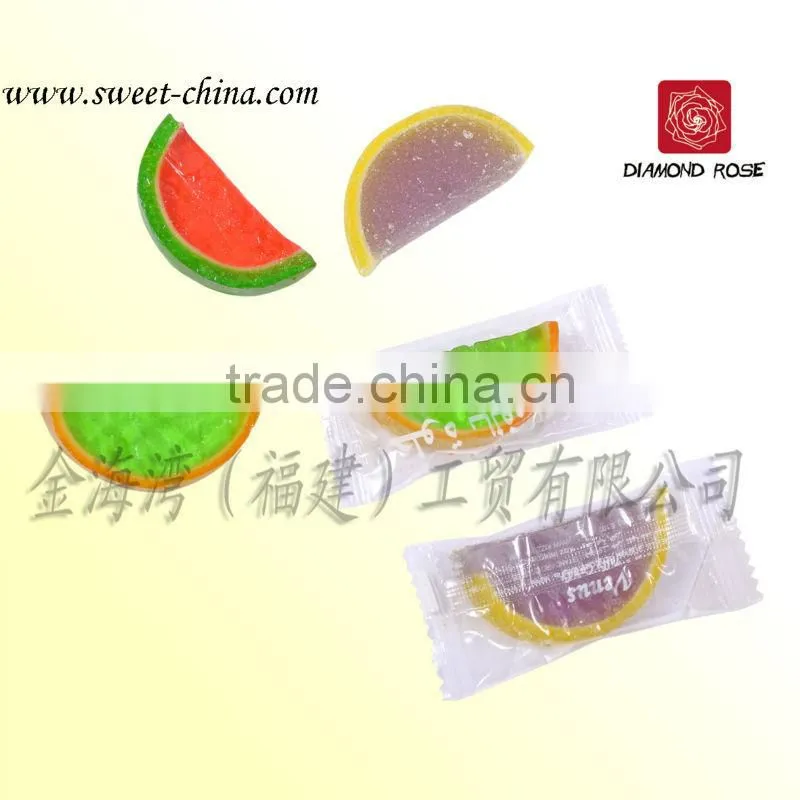 Fruit shape soft chewy candy