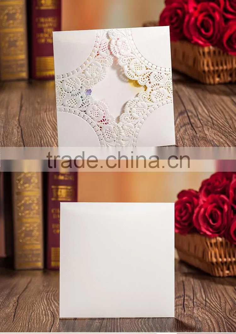 2015 New design laser cut Wedding invitation card