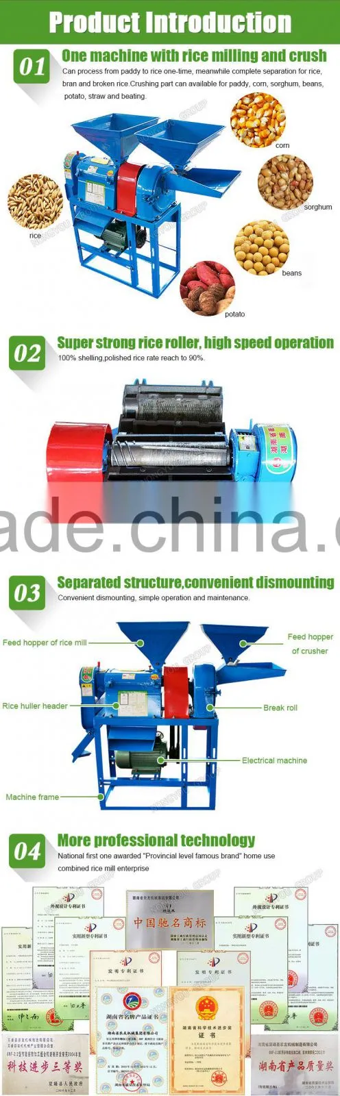 Mini Rice Mill Factory Supply Home Rice Mill Small Corn Flour Milling Machine 6NF-2.2