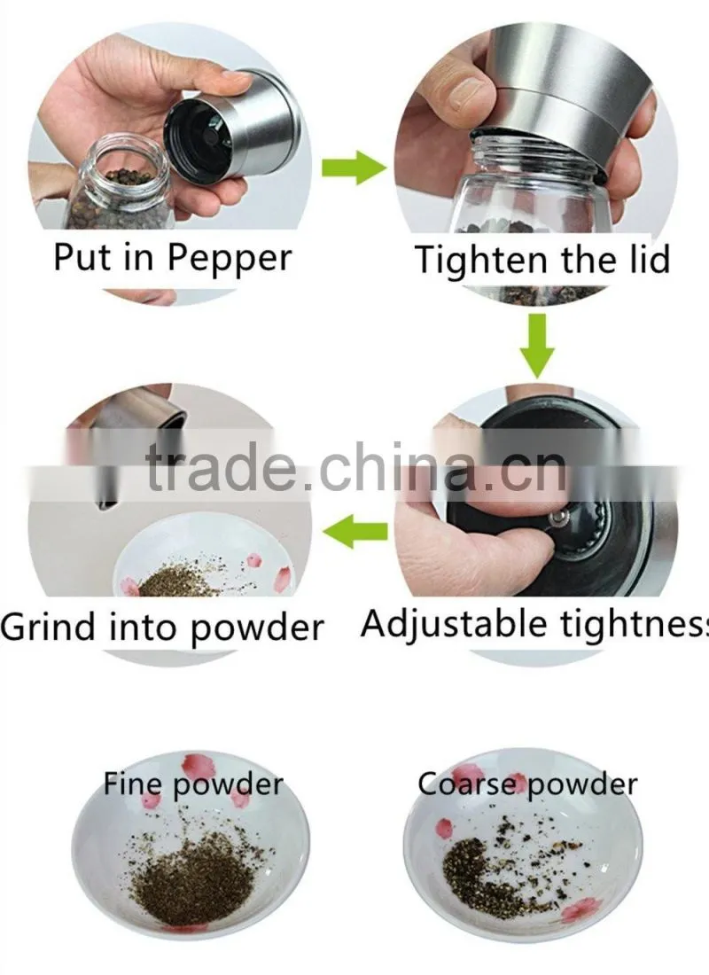 Stainless Steel Salt and Pepper Mills grinder shakers