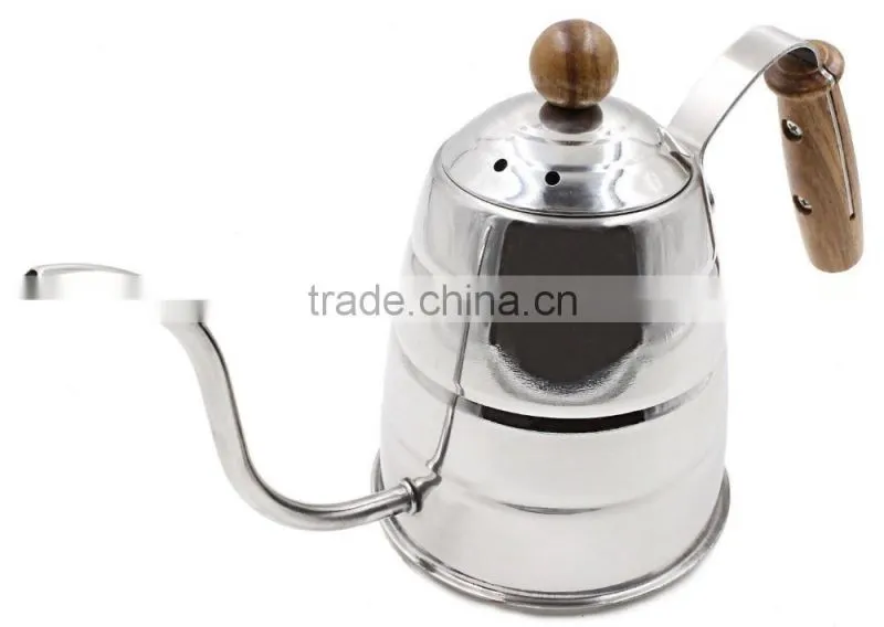 Pour Over Coffee Kettle Hand Drip Kettle Premium Stainless Steel Gooseneck Tea Kettle Wooden Ergonomic Handle