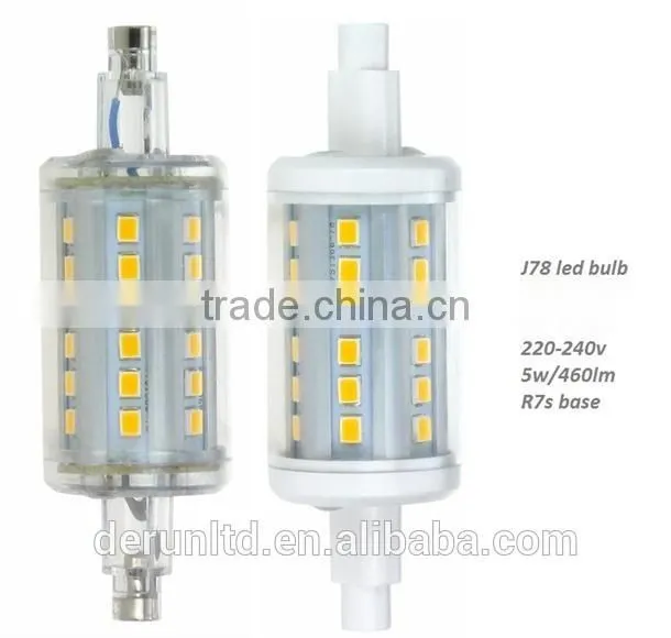 New product J78 led lighting 5W clear R7S CE RoHS led bulb led the lamp