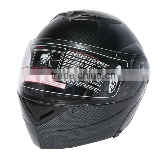 Carbon Fiber Flip Up Modular Full Face Motorcycle Helmet Street Sport S M L DOT