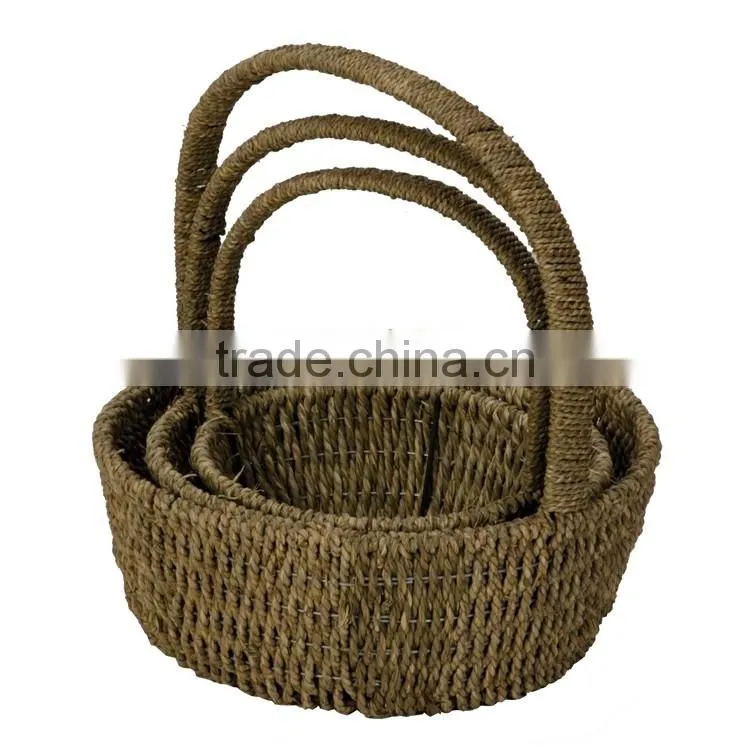 Cheap wholesale small size plant & storage used seagrass basket