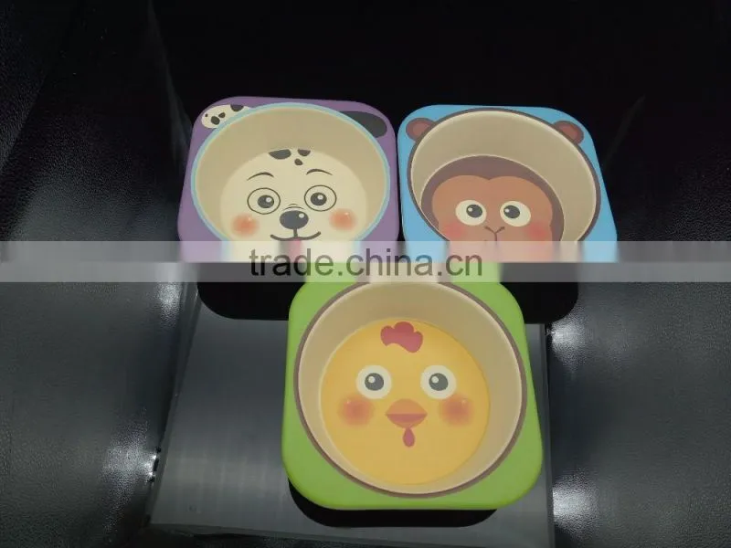 2016 hot selling biodegradable bamboo fibre kid's food bowl