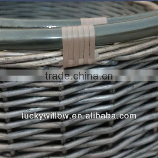 durable large wicker basket with metal handle