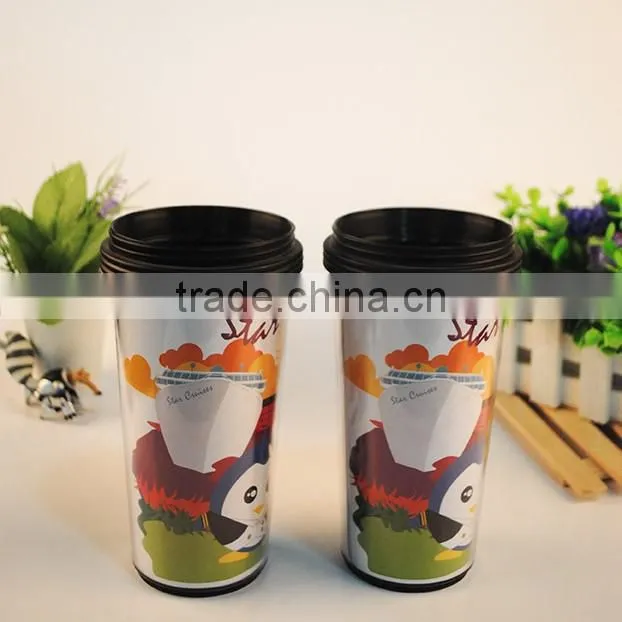 customized logo plastic insert coffee cups for promotional