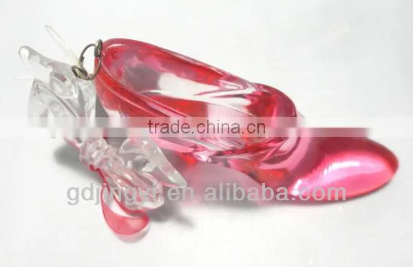 Acrylic transparency and red crystal shoe deoration for Valentine's Day