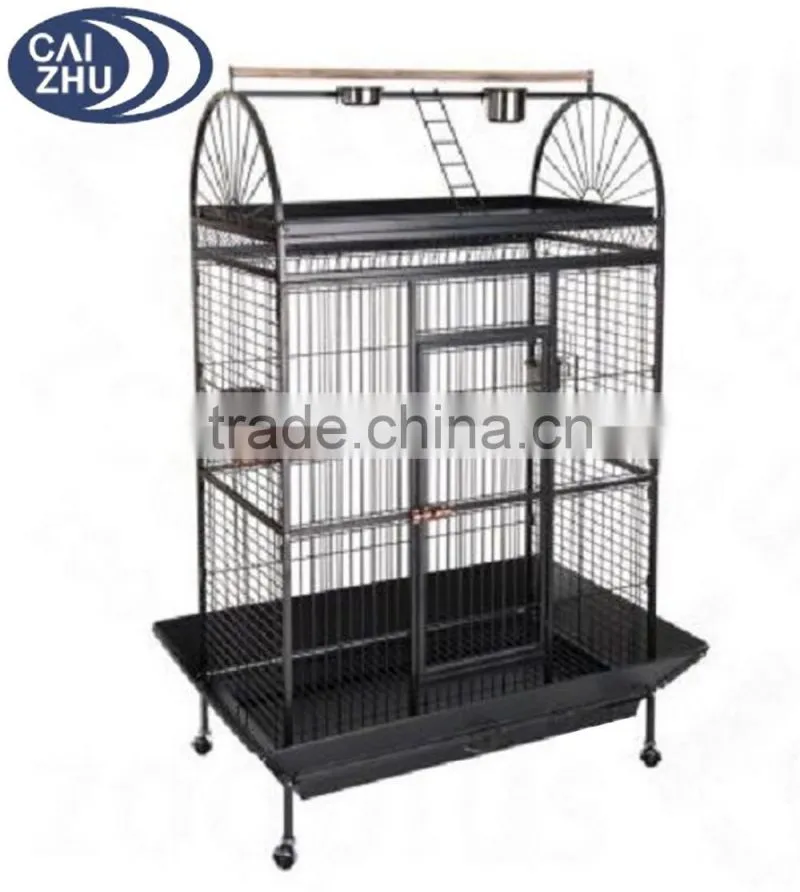 X Large 178cm Play Top Roof Parrot Aviary Bird Cage Perch Ladder On Wheels