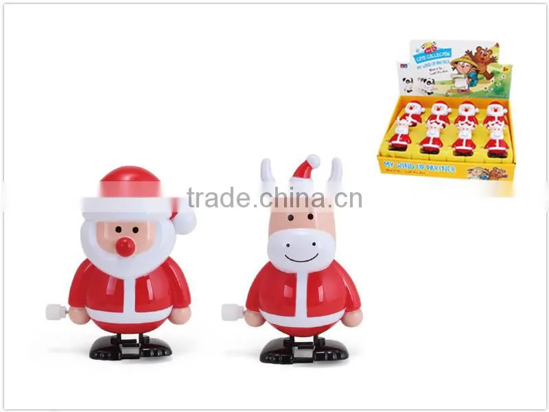 Plastic wind up walking Father Christmas toys for kids