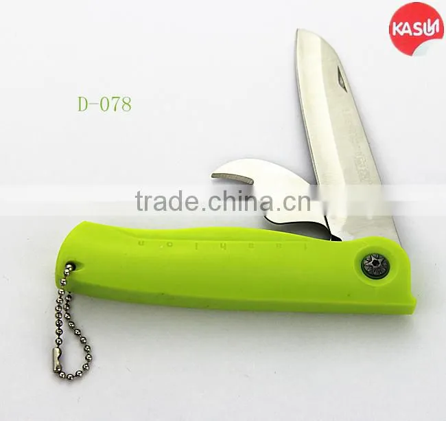 D-078 folding blade pocket knife with opener multi function kitchen knife set