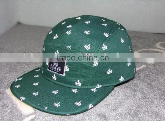 OEM Custom Wholesale 5 Panel Hat/Cap Print Pattern 5 Panel Adjustable Hat/Cap Fashion Design