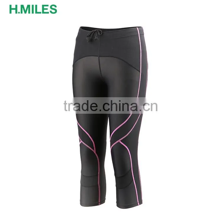 2017 Spandex/polyester slim fit fitness capri running legging sports wear
