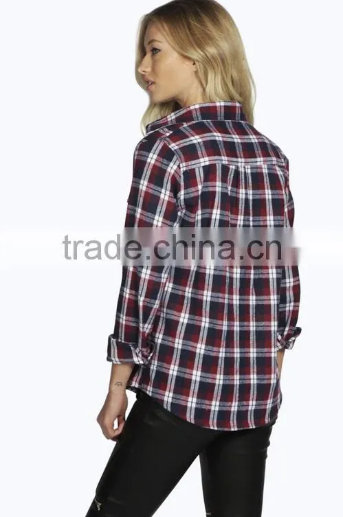 Fashion Classical Casual Women Plaid Shirt New Design Shirts