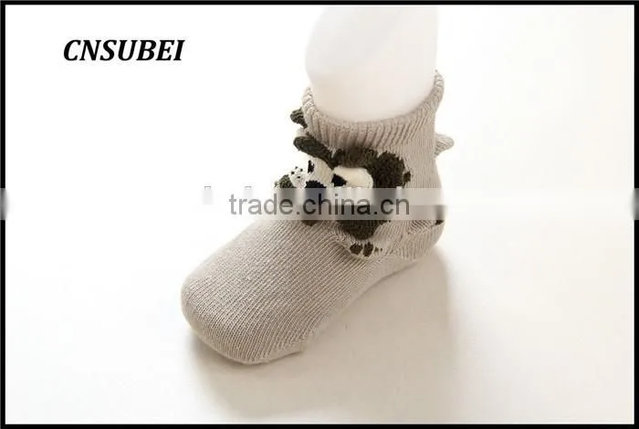 3D animal cartoon design non-slip new born baby fashion soft socks for infant