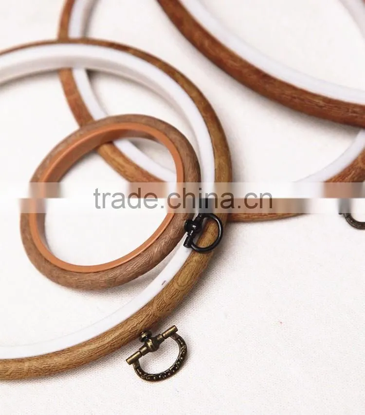 Wholesale Cross Stitch Accessory ABS Wooden Pattern Embroidery Hoops