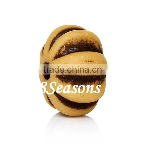 Smoke Yellow Halloween Pumpkin Acrylic Spacer Beads 12mm x 11mm