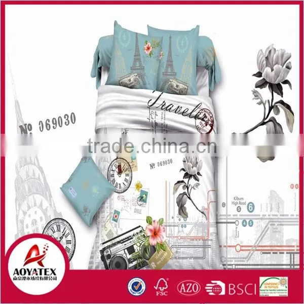 2016 new style fashion 13372 60*40s reactive printed 3D bedding sets