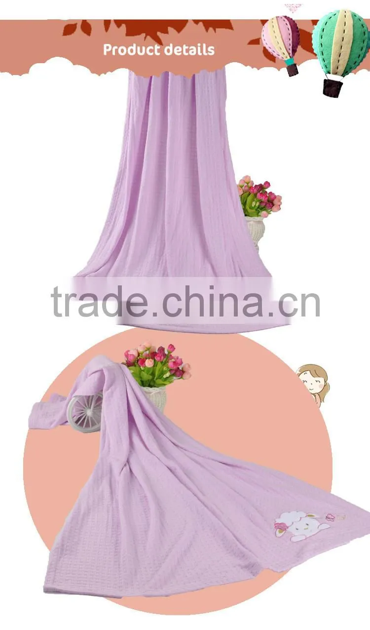 Solid Color Size Customized Bamboo Fiber Baby Blanket