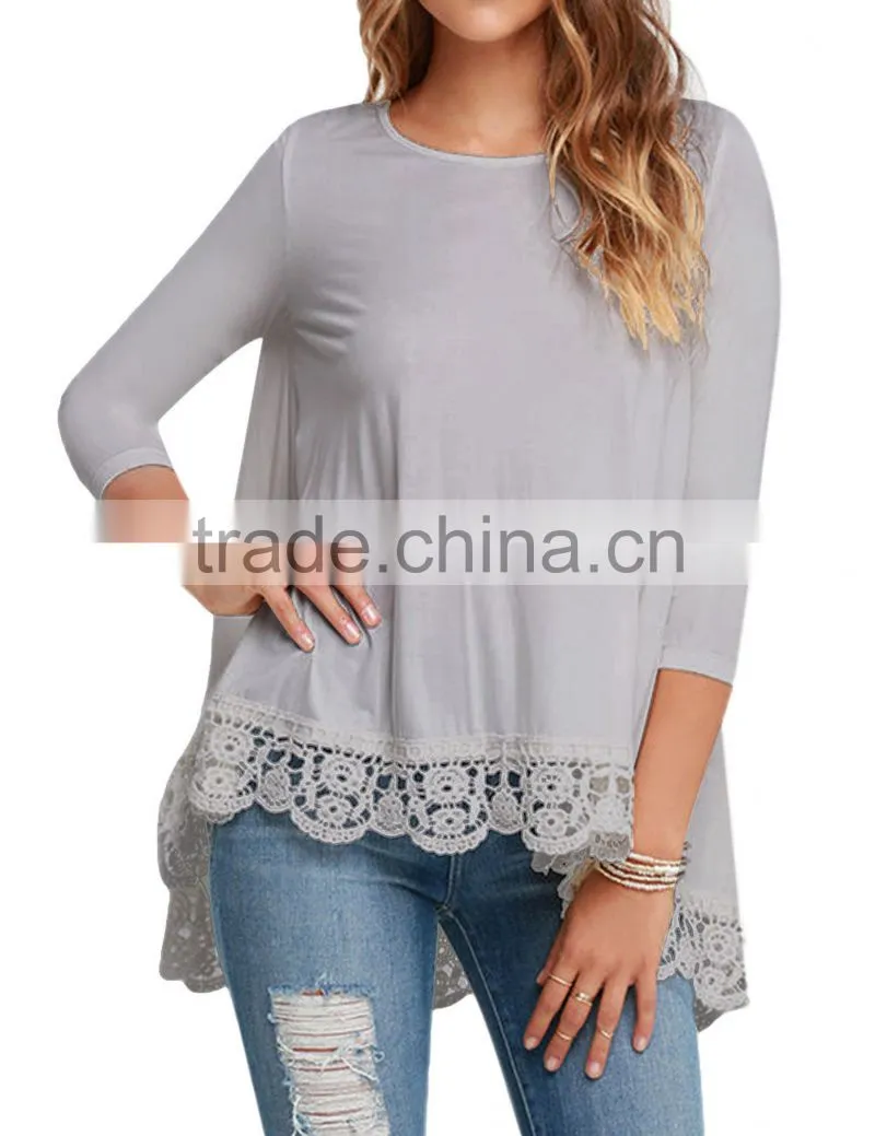 New customized top sell short front long back blouse