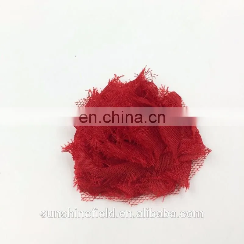 2Inch solid shabby chiffon flower frayed shabby chic flowers,shabby rose trim,lovely rosette chiffon shabby flowers