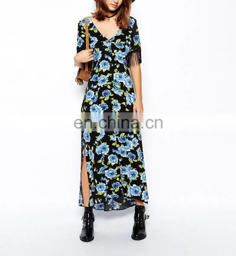 CHEFON Fringed sleeve women vintage dresses wholesale