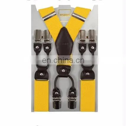 Factory direct sale 3.5cm Muti colors top strong quality clips men suspenders