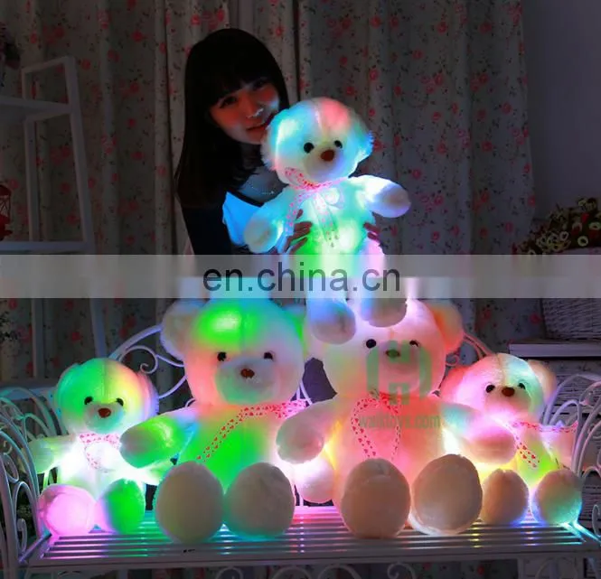 HI CE valentine plush teddy bear with light for sale,sweet valentine's day gift