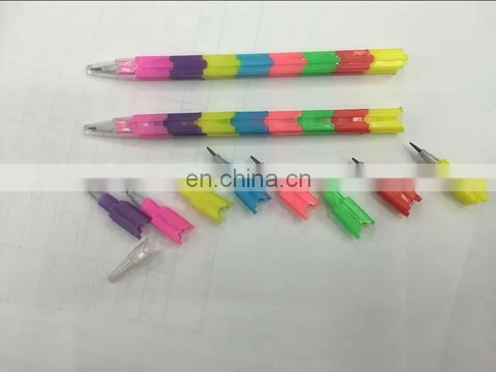 stacking pencil 8 colors multi point pencil bullet pencil