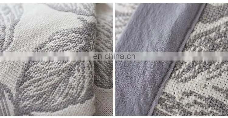 Up-market white leaves pattern cotton fabric bias strip protective sofa covers