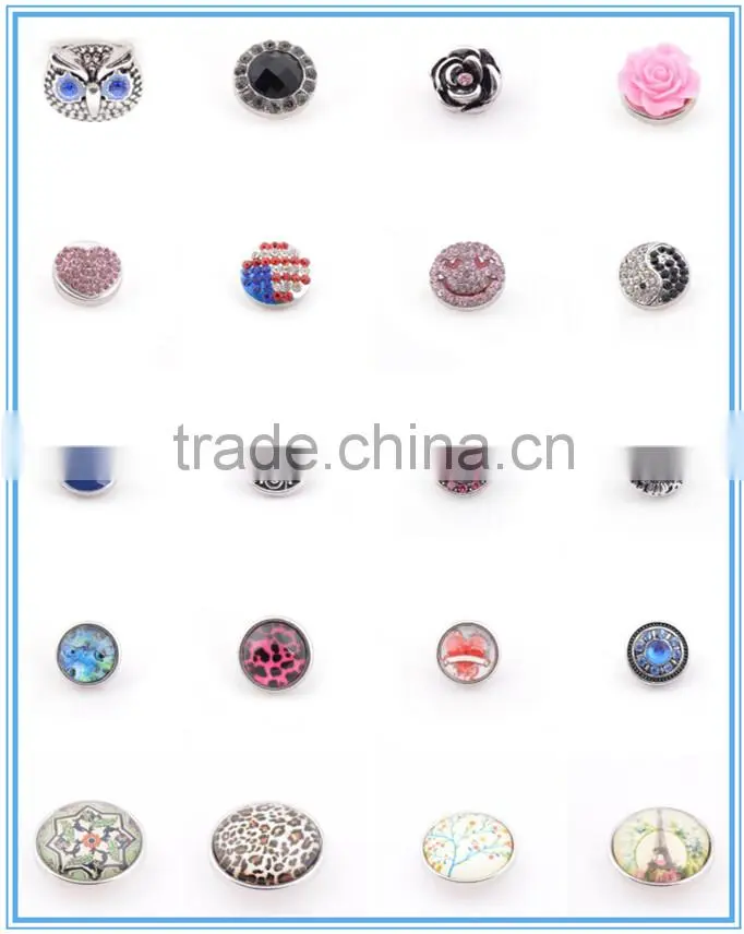 2015 new products leather snap botton natural stone bracelet