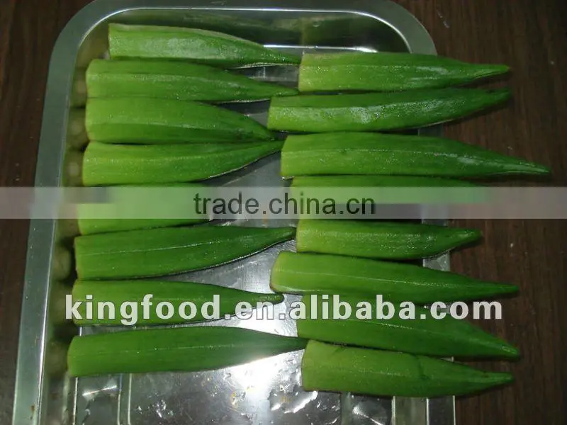 Frozen organic okra frozen