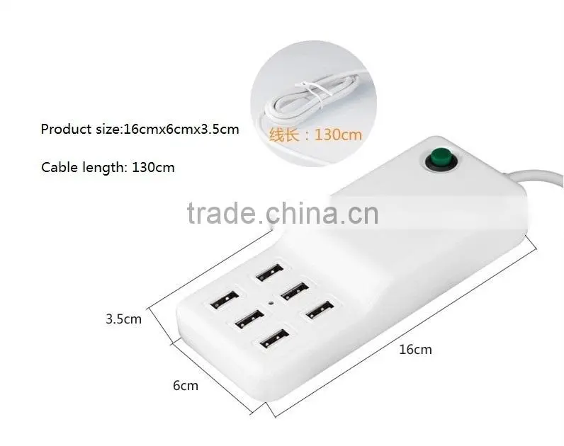 hot new products for 2015 6 port usb charger,5V 12A usb wall charger,6 usb universal charger,wall charger