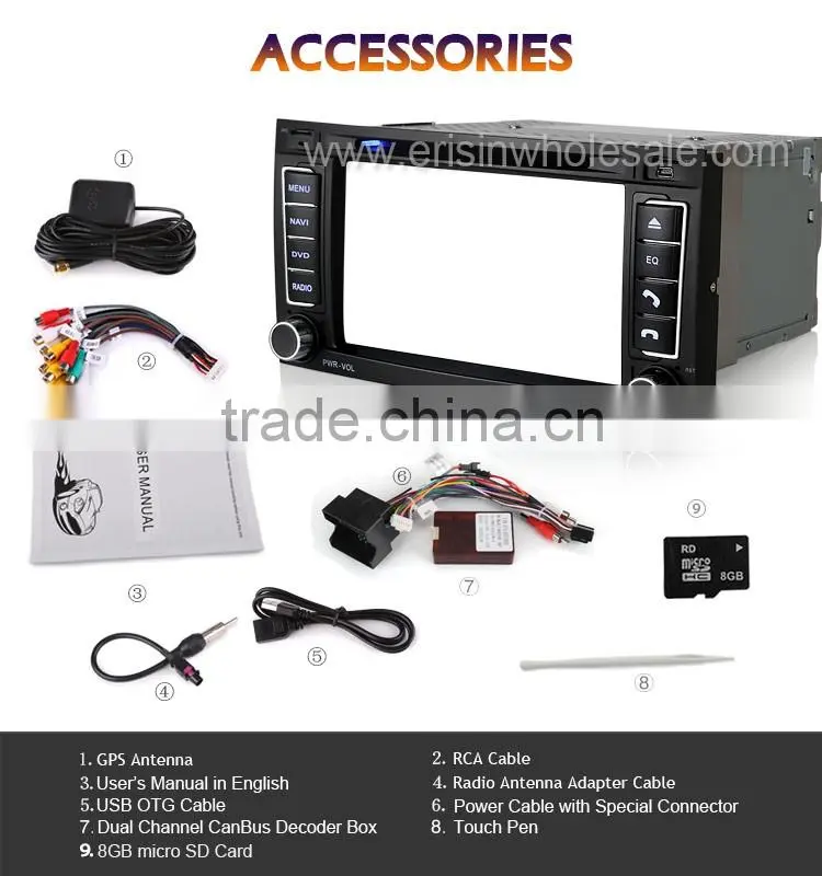 Erisin ES7402M 7 inch Dual Channel CanBus Car Radio DVD Player