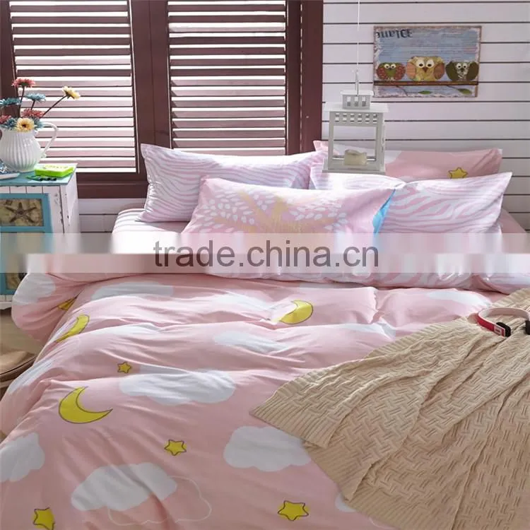 Star and moon printed cotton baby bedding set beautiful design 100% cotton comfortable comforter cover set