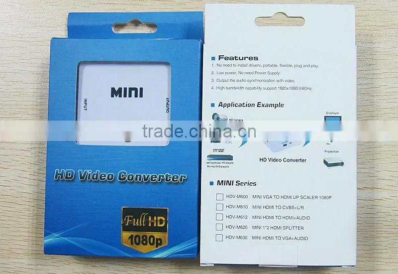 1080P Mini VGA 2 HDMI Converter 1080P Converter Adapter Audio Video Digital Converter for PC HDTV