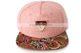 New Product Metal Plate Snapback Hats Metal 3d Letters 5 Panel Hat