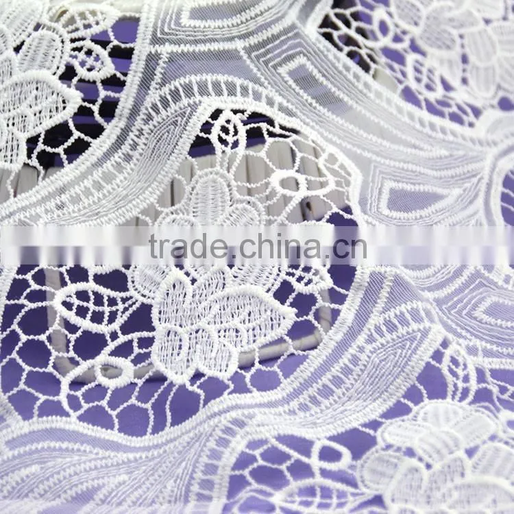 Woman garment accessories transparent micro fiber polyester white 130-135cm width mesh lace fabric