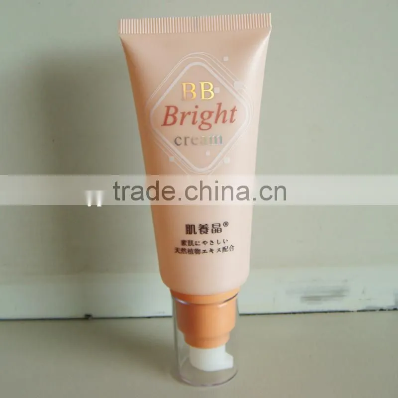 plastic tube with airless pump cap for cosmetic packaging