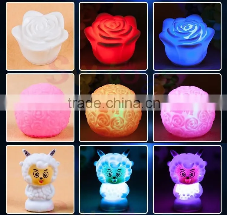 Led Light Up Toys,Hot Soft PVC Battery Powered Led Color Changing Christmas Tree Night Light Toys