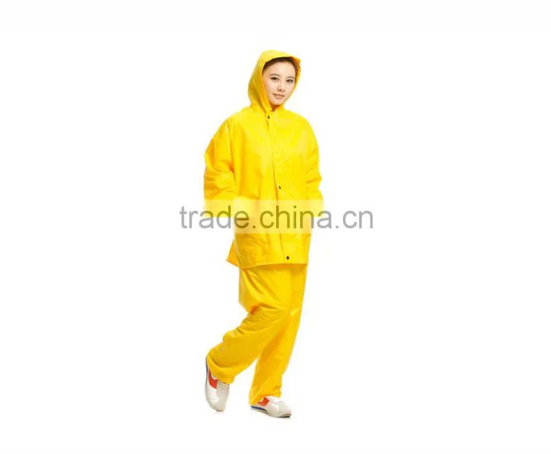 YANLI 100%waterproof,high quality yellow pvc vinyl raincoat