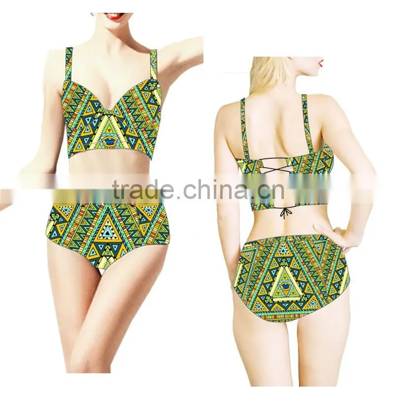 OEM And lower Custom Digital Printed Girls Swimwear , girls swimming suit