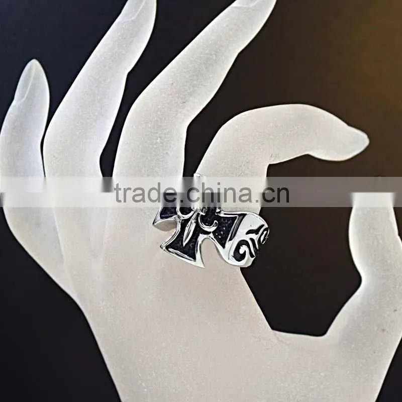 Classic design Custom Made Stainless Steel Ring Men's Cross rings