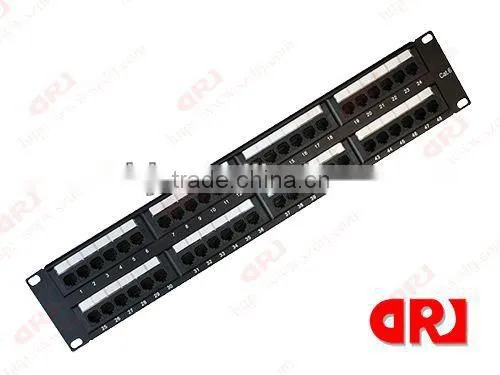 CAT6 48 slots UTP patch panel with cable tray