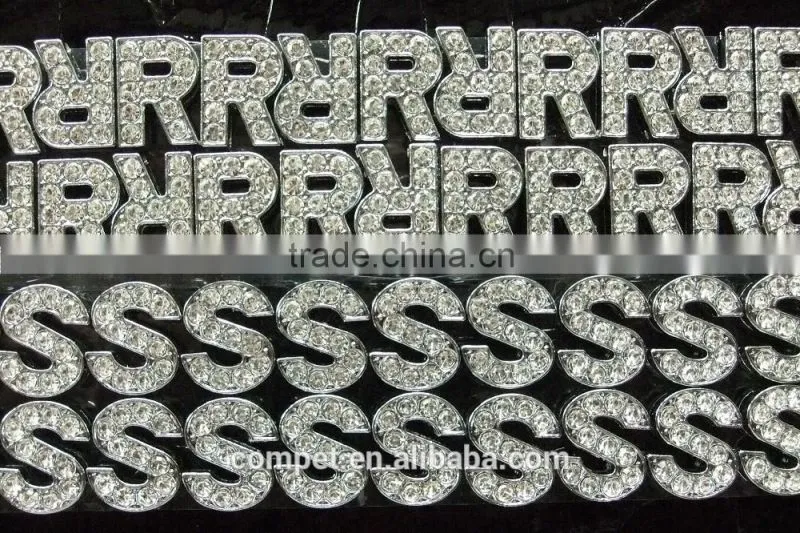 10mm High Quality Czech Rhinestone Slide Alphabet Letters
