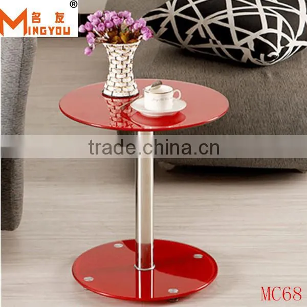 Living room glass top iron end table furniture